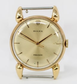 Vintage Rolex Precision Wristwatch in 9k Yellow Gold
