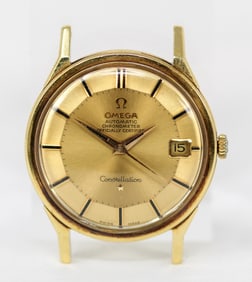 Vintage Omega Constellation with Date Wristwatch in 18k Yellow Gold