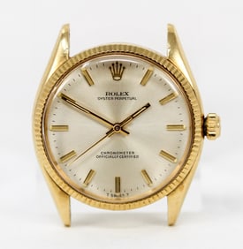 Vintage Rolex Oyster Perpetual Wristwatch in 18k Yellow Gold