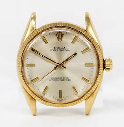 Vintage Rolex Oyster Perpetual Wristwatch in 18k Yellow Gold