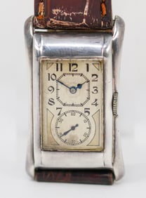 Vintage Rolex Prince Rectangular Wristwatch in Sterling Silver