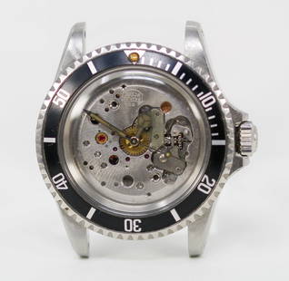 Vintage Tudor Oyster-Prince Submariner Wristwatch *Dial Missing, Crown Needs To Be Reattached*: Stainless Steel Vintage Tudor Oyster-Prince Submariner Wristwatch *Dial Missing, Crown Needs To Be Reattached*; Model 7928, Serial # 594779. 40mm diameter. Not running. PLEASE NOTE: all wristwatches