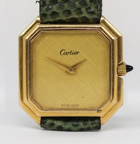 Vintage Cartier Wristwatch in Electroplated 18k Yellow Gold