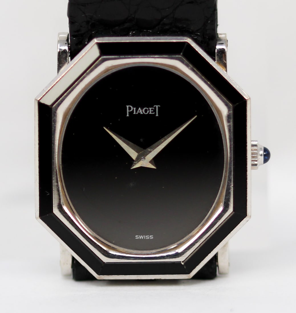 Ladies Piaget Wristwatch with Factory Onyx Bezel in 18k White Gold (1 of 7)