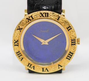 Ladies Piaget Wristwatch with Lapis Lazuli Dial in 18k Yellow Gold