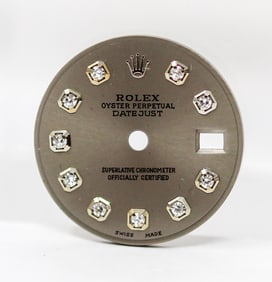 Loose Vintage Ladies Rolex Oyster Perpetual Datejust Dial with Factory Diamonds