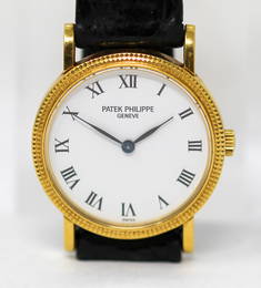 Vintage Ladies Patek Philippe Geneve Wristwatch in 18k Yellow Gold with Patek Philippe Certificate