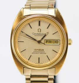 Vintage Omega Constellation with Day and Date Wristwatch