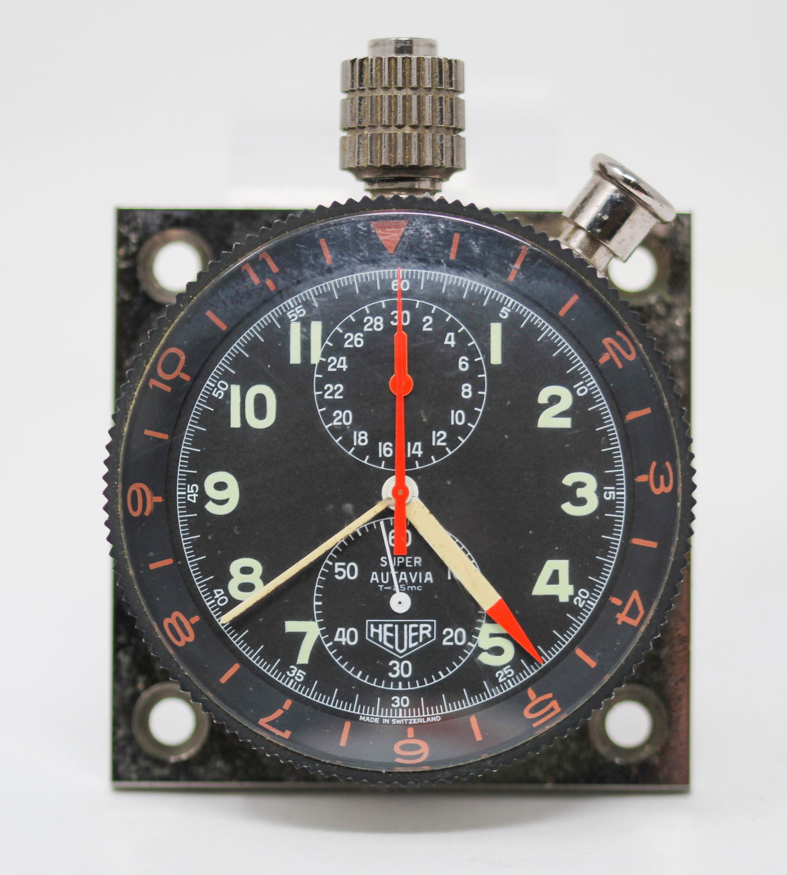 Vintage Heuer Super Autavia Stopwatch with Heuer Box and Heuer International Service Manual (1 of 8)