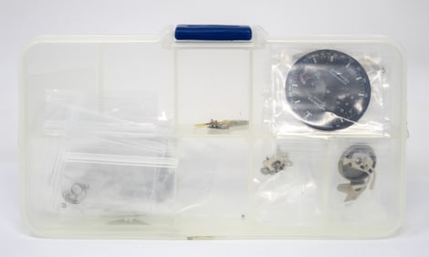 Assorted Loose Miscelaneous Watch Parts in Carry Case