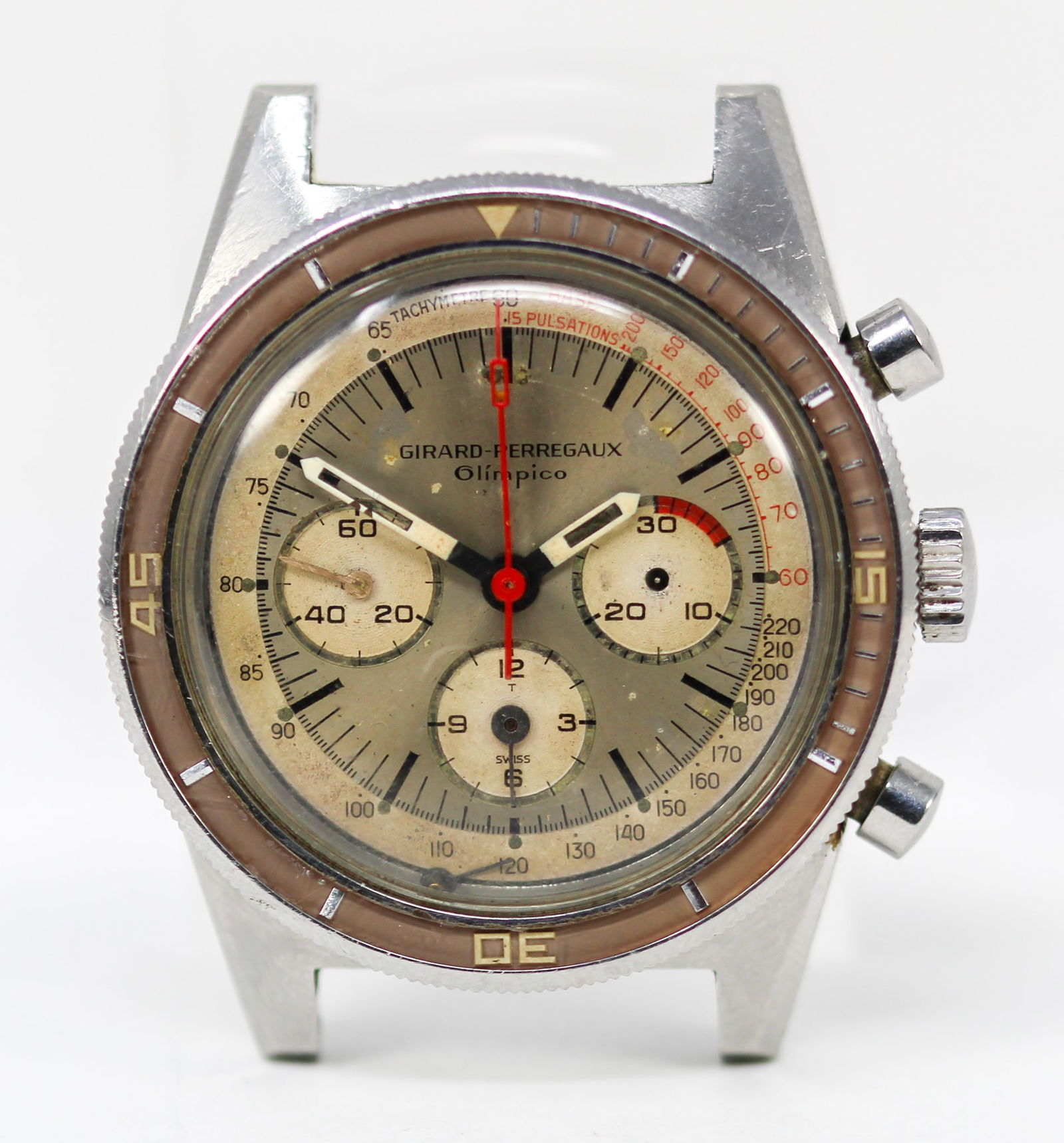 Vintage Girard Perregaux Olimpico Chronograph Wristwatch *Right Side Subdial Hand is Floating Inside (1 of 6)