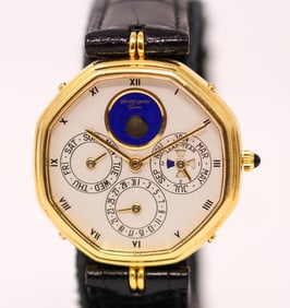 Gerald Genta Geneve Perpetual Callendar Wristwatch in 18k Yellow Gold