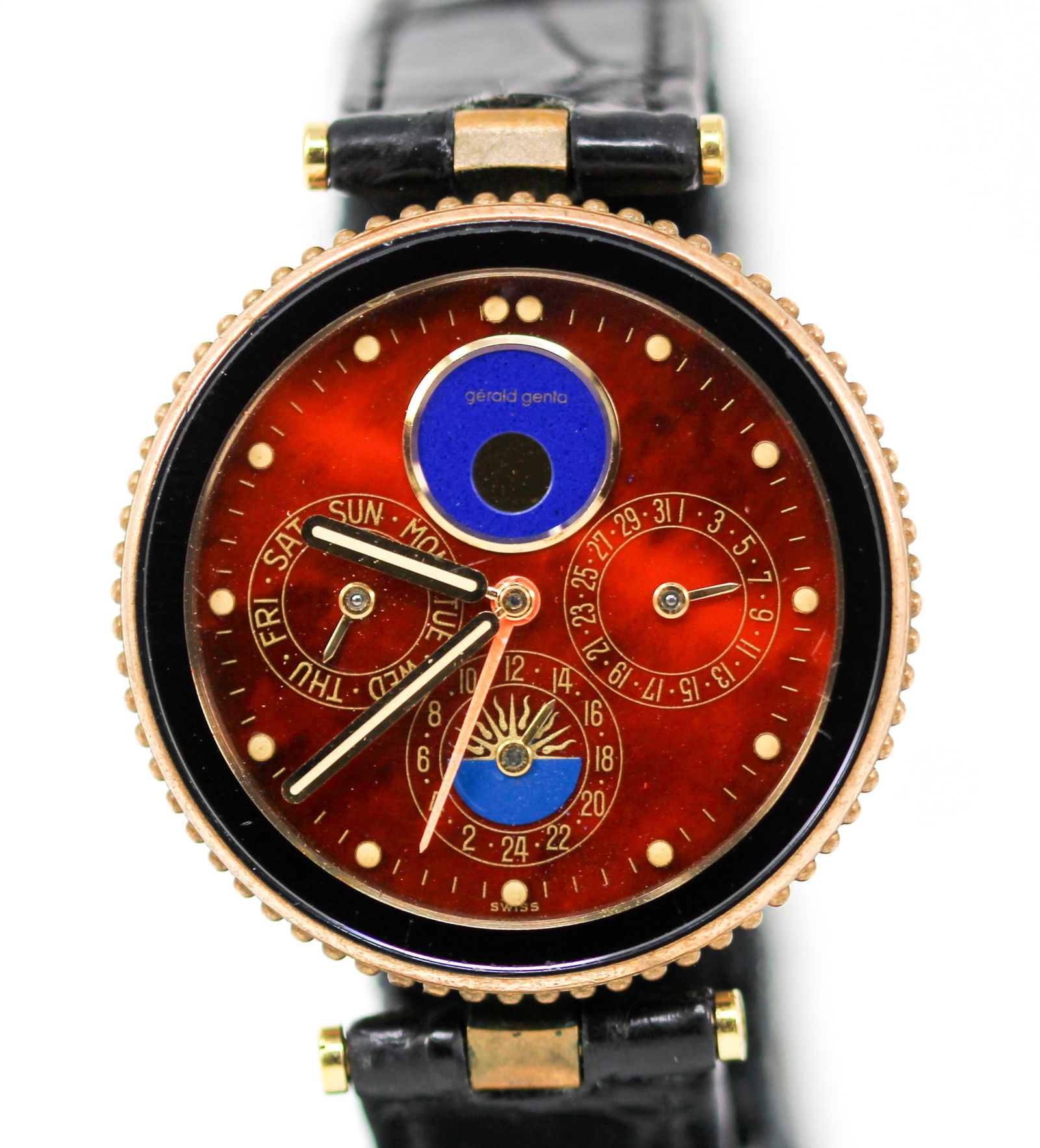 Gerald Genta Gefica Callendar Wristwatch *Crown Missing, Needs Repair* (1 of 8)