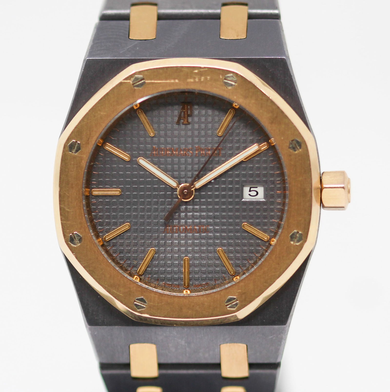 Two-Tone Tantalum and 18k Rose Gold Audemars Piguet Royal Oak with Date Wristwatch (1 of 8)