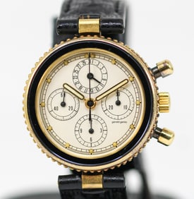 Gerald Genta Gefica Chronograph Wristwatch in 18k Yellow Gold