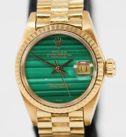 Vintage Ladies Rolex Oyster Perpetual Datejust Wristwatch in 18k Yellow Gold