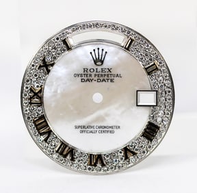 Loose Vintage Rolex Oyster Perpetual Day-Date Mother of Pearl Dial with Factory Diamonds