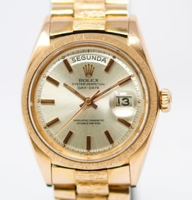 Vintage Rolex Oyster Perpetual Day-Date Wristwatch in 18k Rose Gold