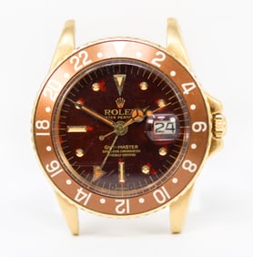 Vintage Rolex Oyster Perpetual GMT-Master with Date Wristwatch in 18k Yellow Gold