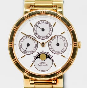 Piaget Triple Calendar Moonphase Automatic Wristwatch in 18k Yellow Gold