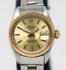 Two-Tone Vintage Ladies Rolex Oyster Perpetual Datejust Wristwatch
