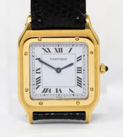 Vintage Cartier Santos Dumont Wristwatch in 18k Yellow Gold