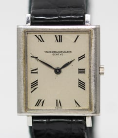 Vintage Vacheron & Constantin Geneve Rectangular Wristwatch in 18k White Gold