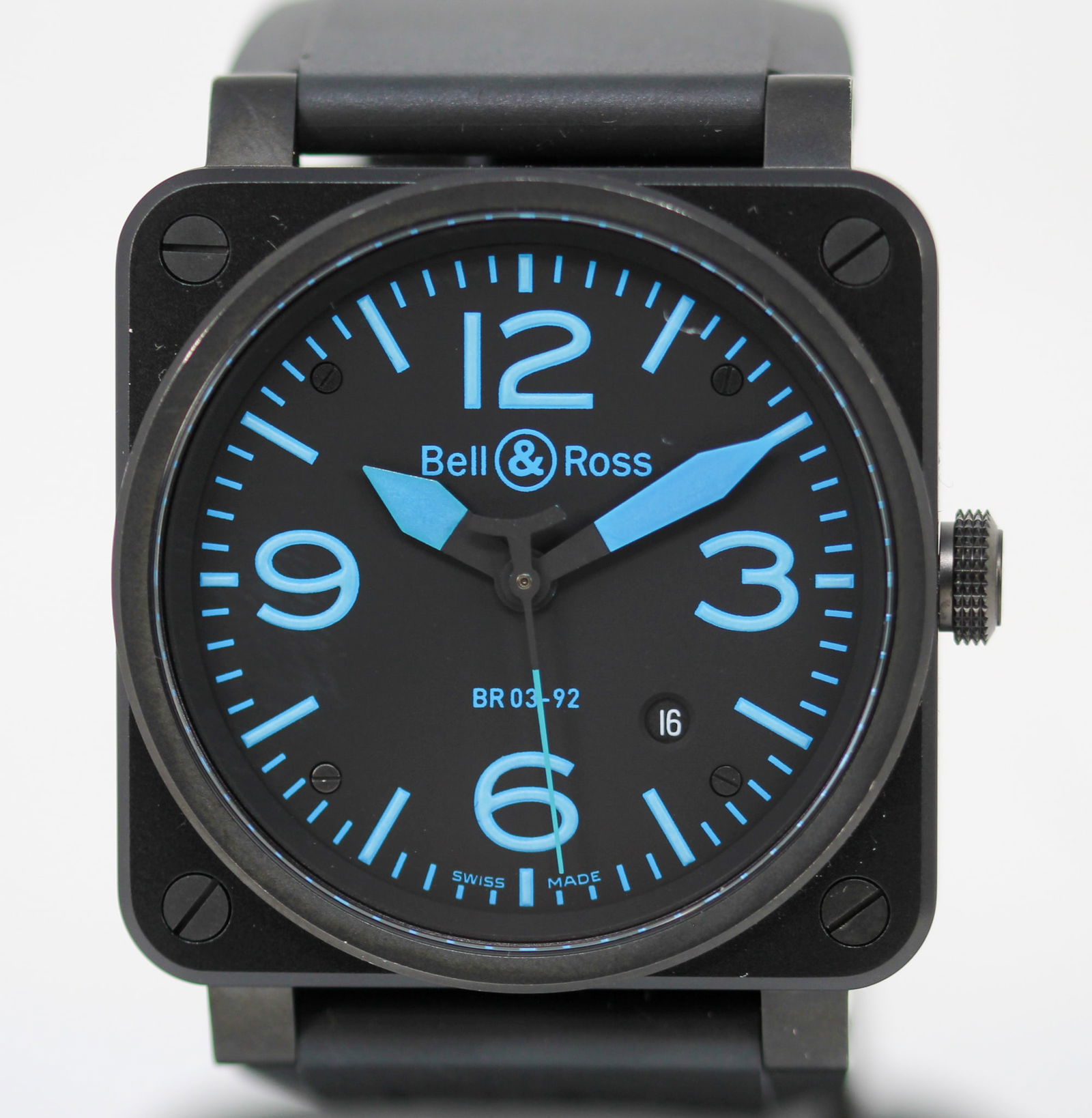 Bell & Ross BR 03-92 with Date Wristwatch with Bell & Ross Box and Bell & Ross Travel Pouch and Bell (1 of 11)