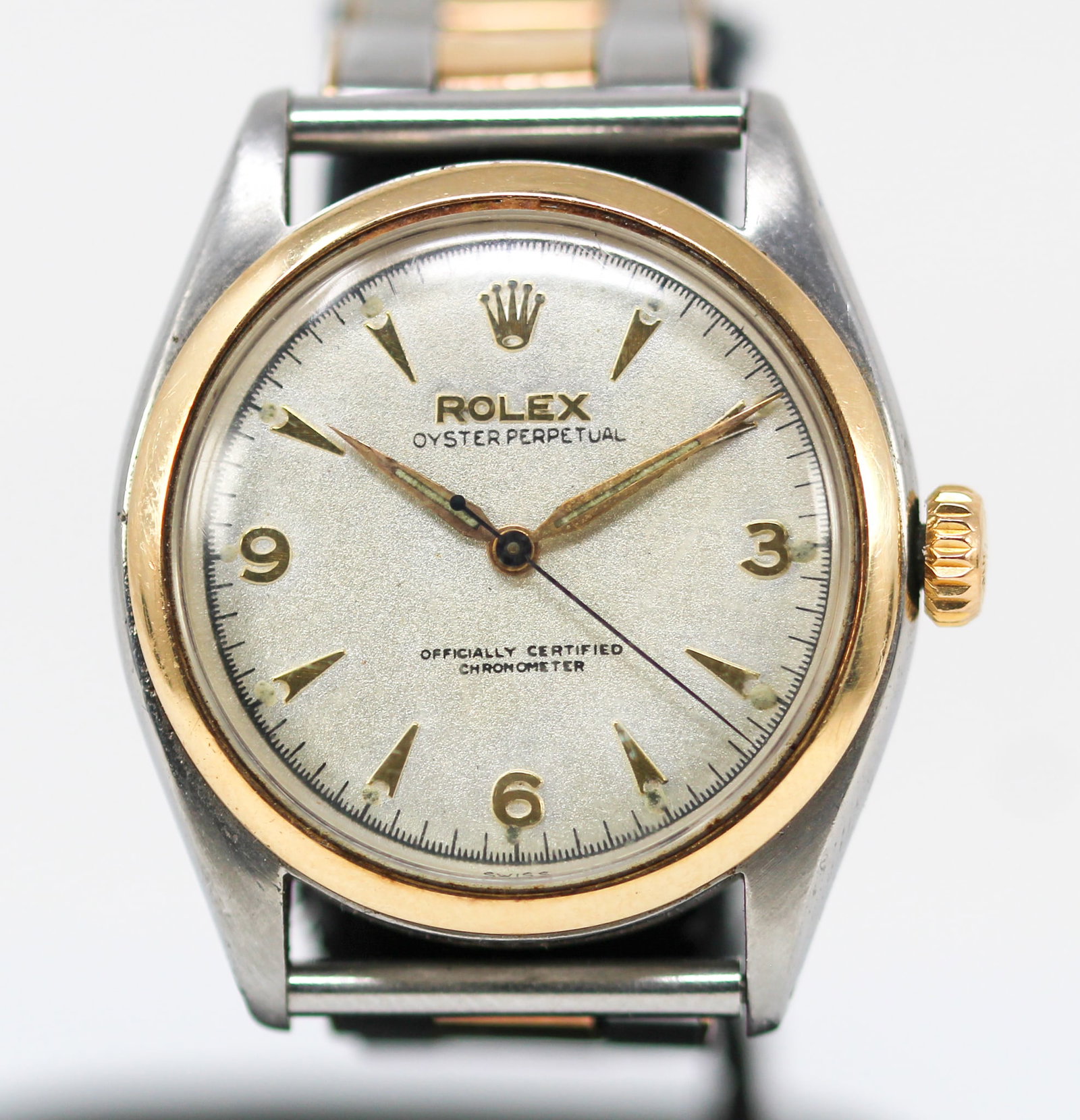 Two-Tone Vintage Rolex Oyster Perpetual Wristwatch (1 of 8)