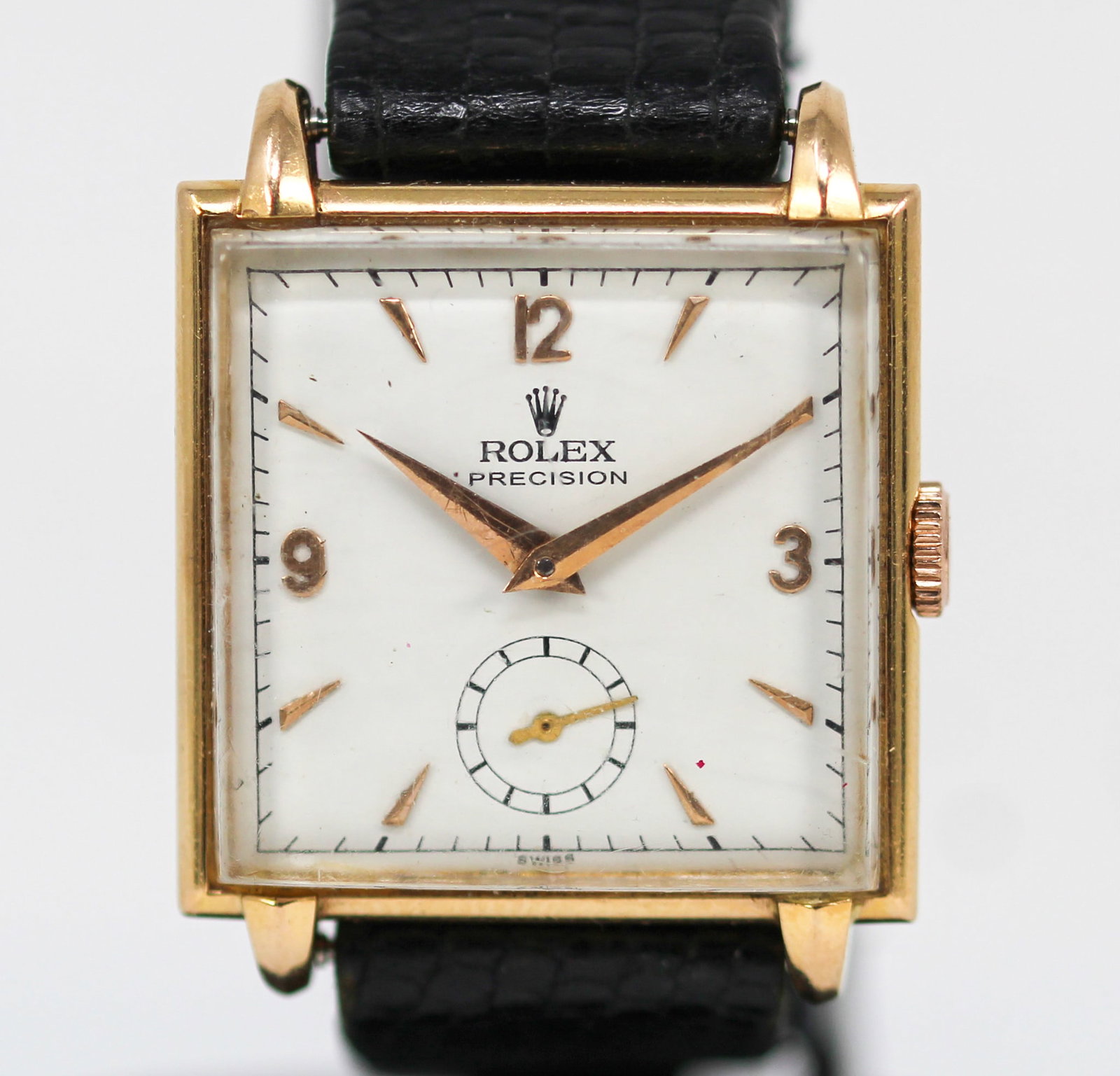 Vintage Rolex Precision Square Wristwatch in 18k Yellow Gold (1 of 4)