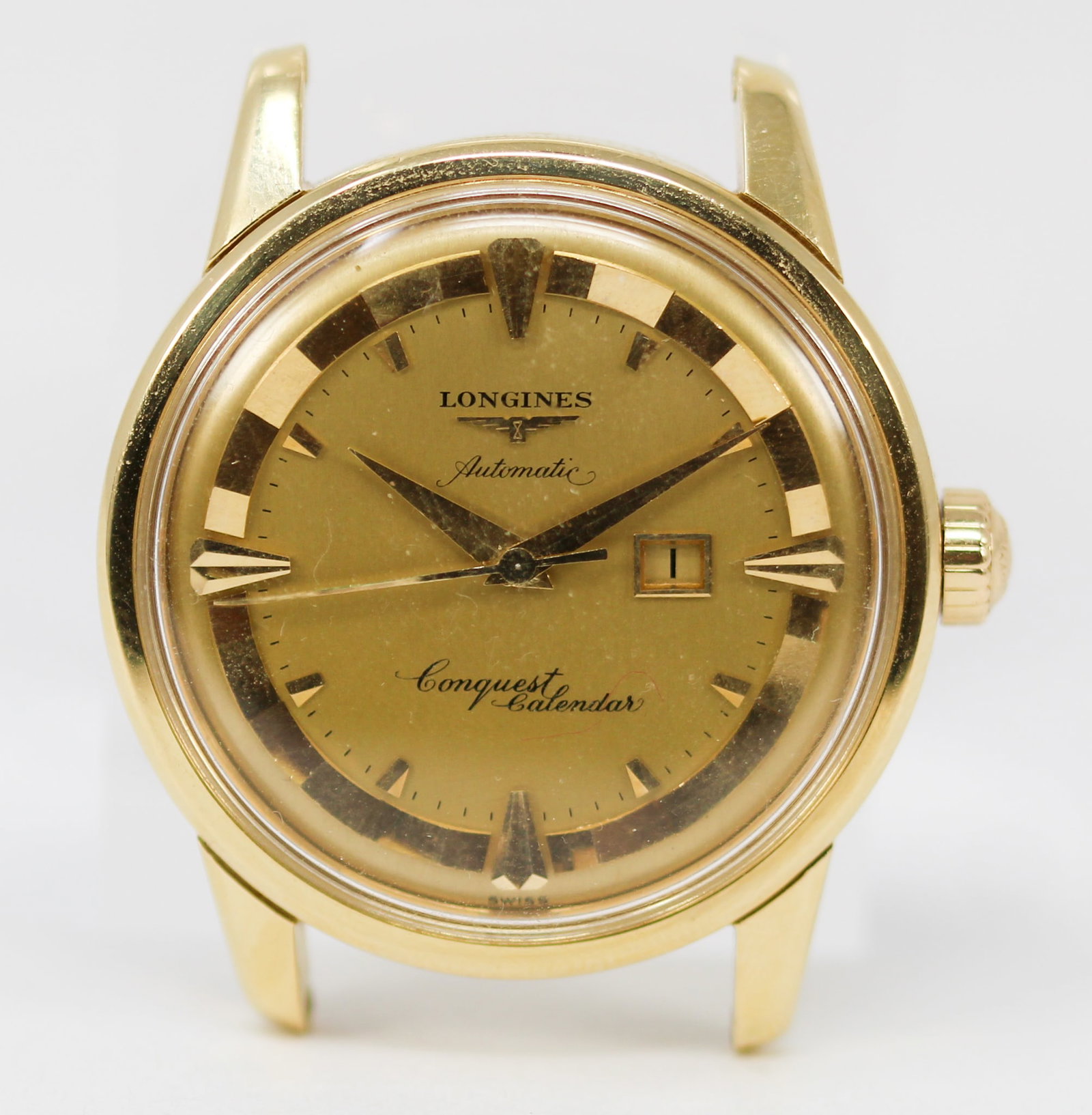 Vintage Longines Automatic Conquest Calendar with Date Wristwatch in 18k Yellow Gold (1 of 6)