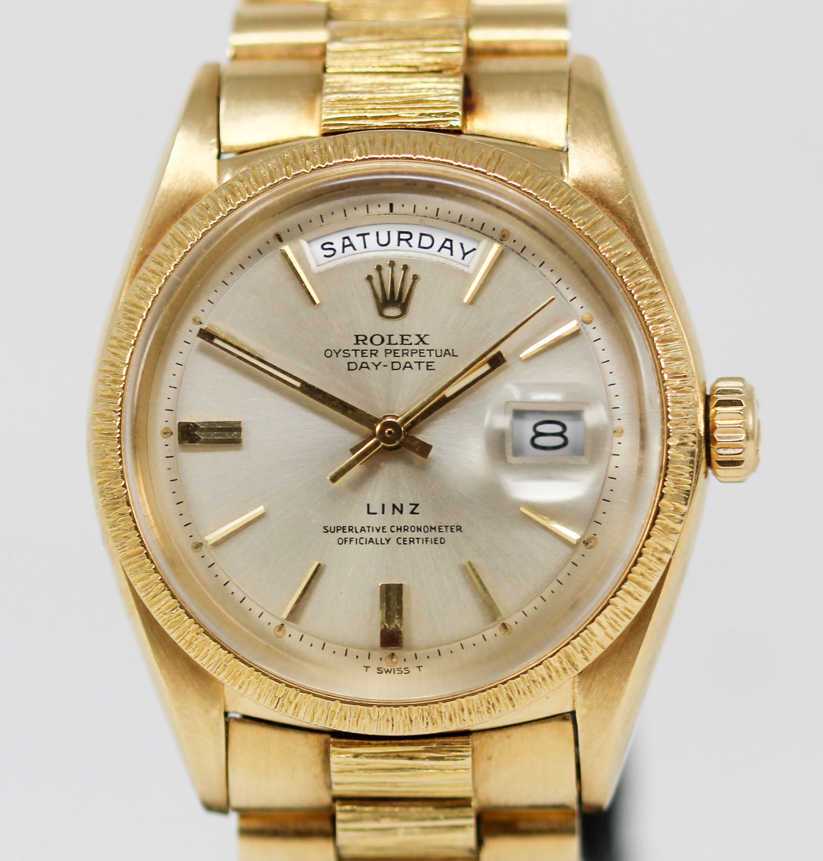 Vintage Rolex Oyster Perpetual "Linz" Day-Date Wristwatch in 18k Yellow Gold (1 of 8)