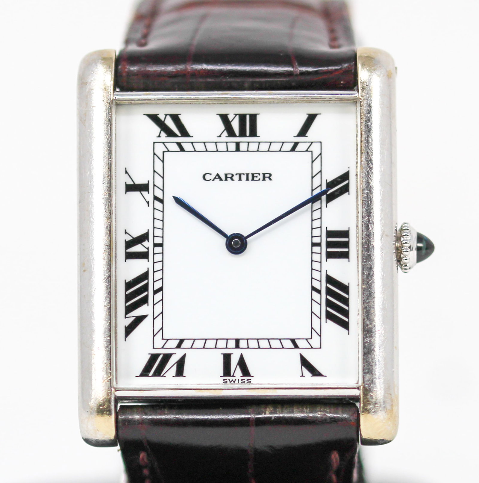 Vintage Cartier Rectangular Wristwatch in 18k White Gold (1 of 9)