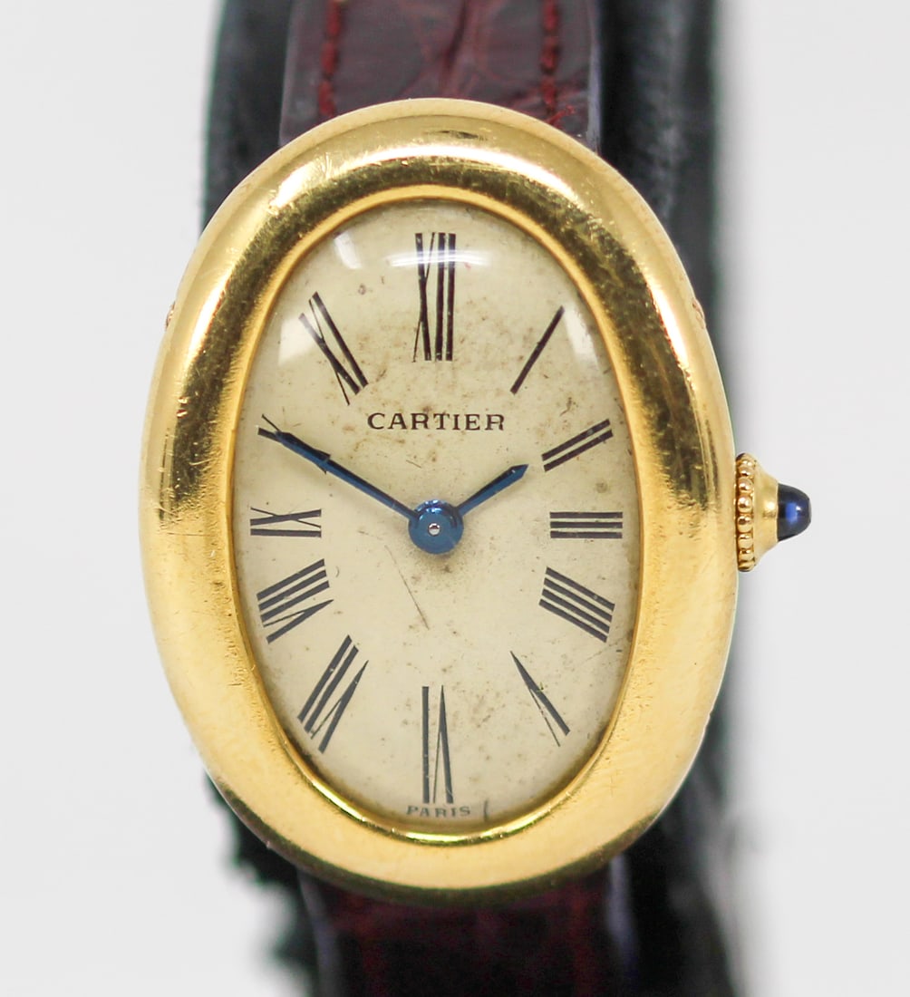 Vintage Cartier Baignore Wristwatch in 18k Yellow Gold (1 of 8)