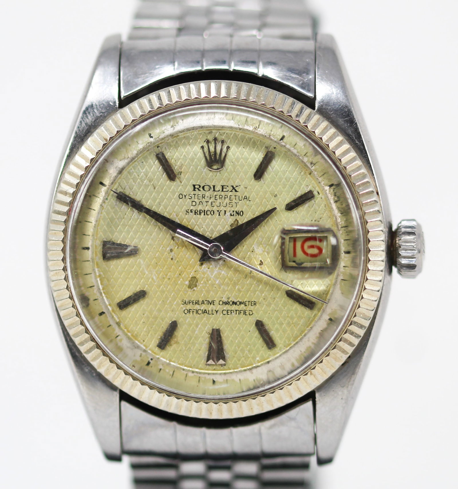 Vintage Rolex Oyster Perpetual "Serpico Y Laino" Datejust Wristwatch *ORIGINAL AUTOMATIC PARTS NEED (1 of 11)