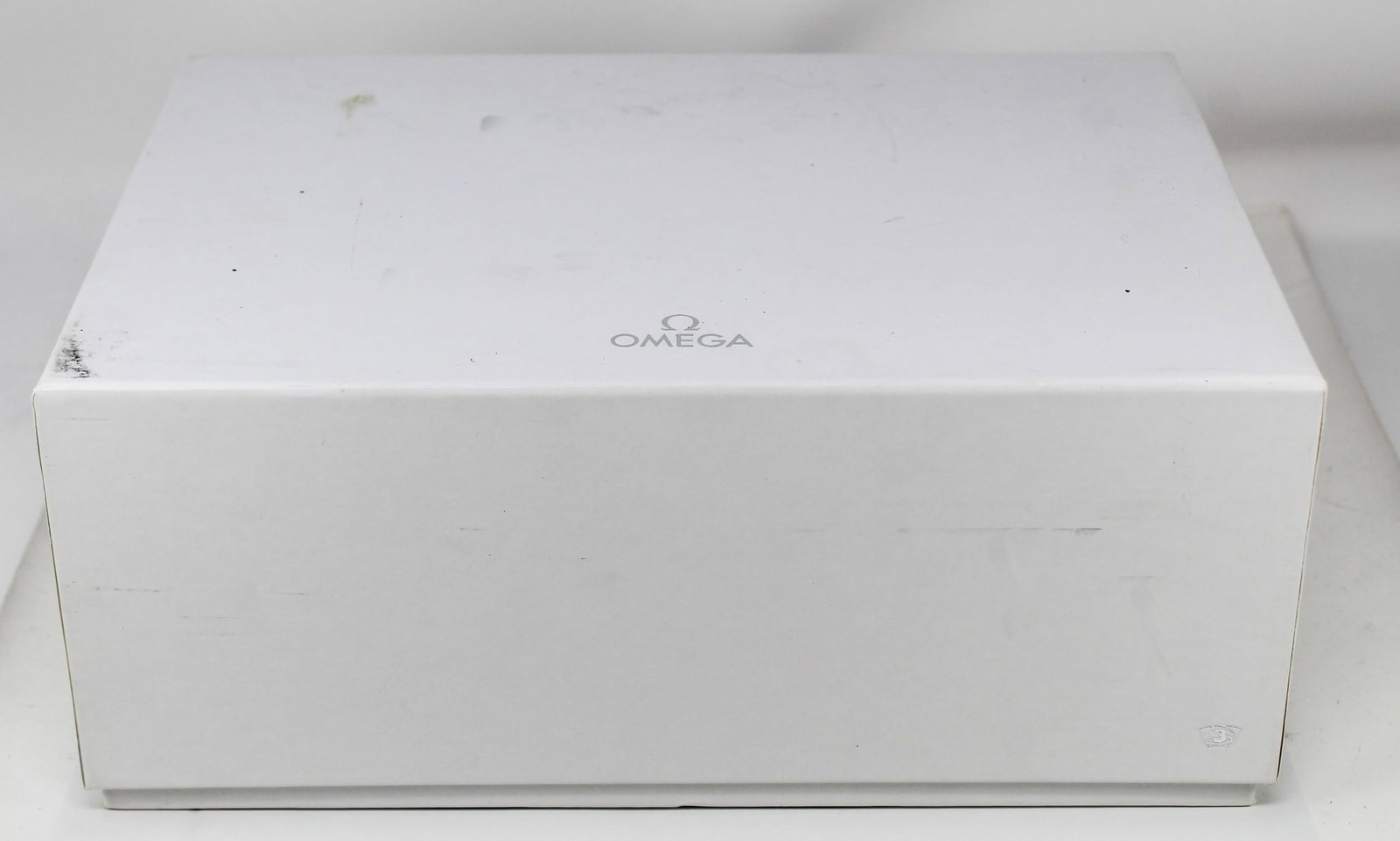 Vintage Omega Watch Box: Vintage Omega Watch Box. 8.75" x 3.75" x 6.5". Watch accessory. PLEASE NOTE: all wristwatches are sold "as-is", with no mechanical warranty or guarantee. Any representation as to functionality is stri