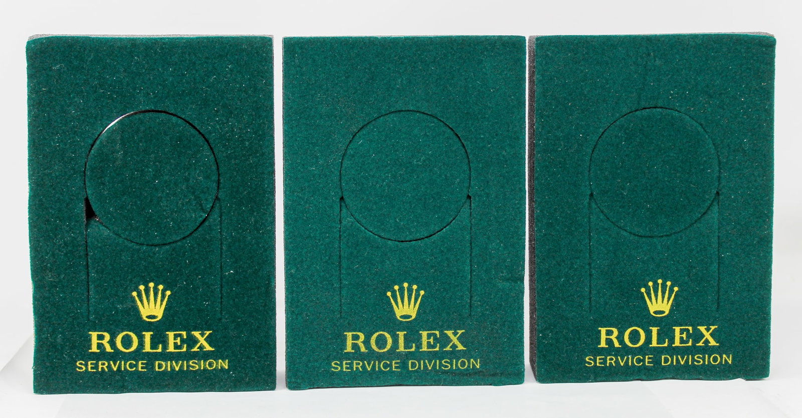 Loose Foam Rolex Service Division Watch Holders: Loose Foam Rolex Service Division Watch Holders. 3 Watch Holders. 6" x 1.5" x 4.5". Loose watch accessories. PLEASE NOTE: all wristwatches are sold "as-is", with no mechanical warranty or guarantee. A