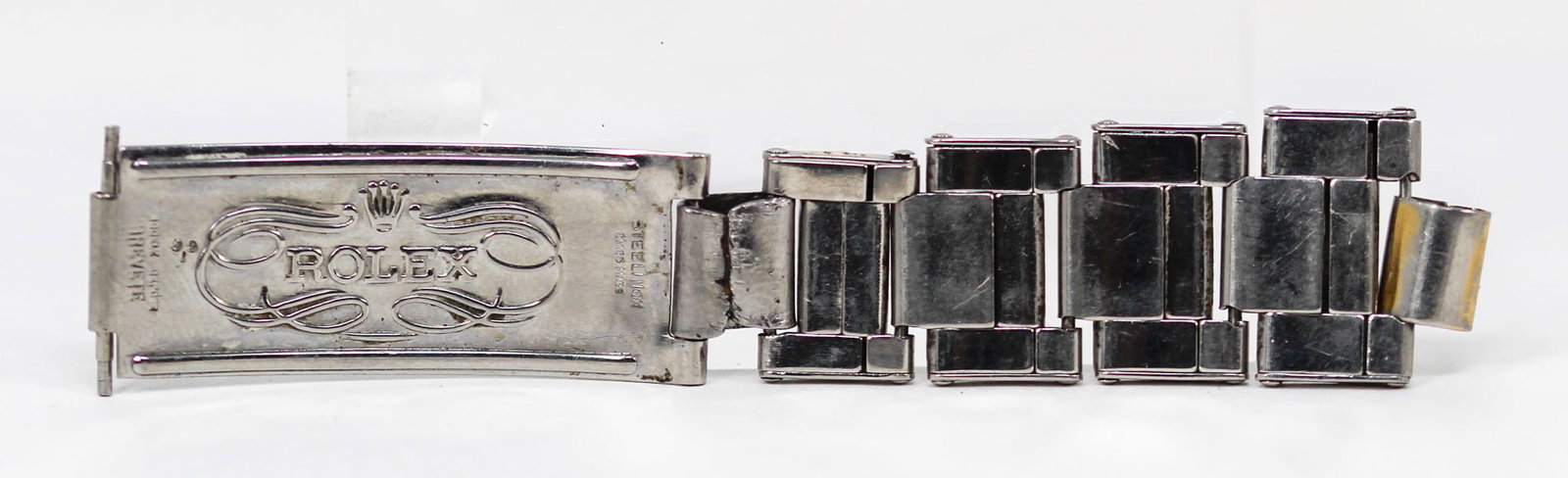 Loose Stainless Steel Partial Vintage Rolex Bracelet: Loose Stainless Steel Partial Vintage Rolex Bracelet; # 164. 3.25" length, 18mm end link. Loose watch parts. PLEASE NOTE: all wristwatches are sold "as-is", with no mechanical warranty or guarantee. A