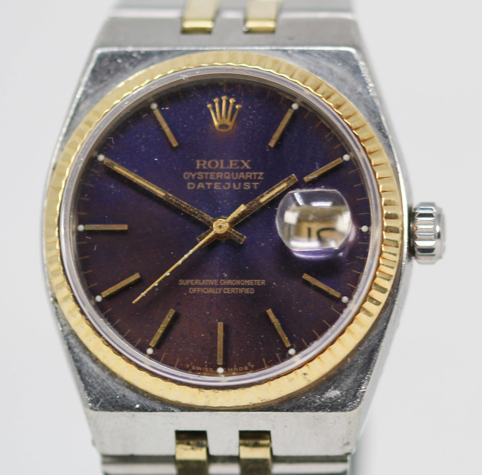 Two-Tone Vintage Rolex Oysterquartz Datejust Wristwatch (1 of 8)