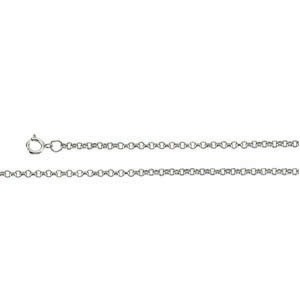 STERLING SILVER NECKLACE 16 INCH CHAIN ROLO STYLE: This STERLING SILVER Rolo Chain is 16 inches in length and it is .50mm in length..