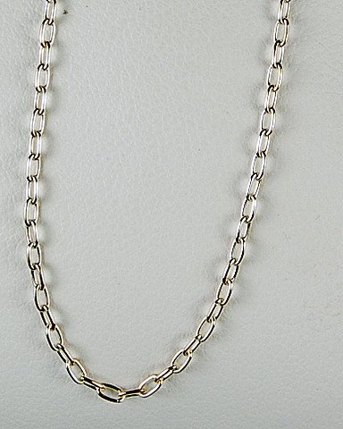 STERLING SILVER CHAIN 24 INCH NECKLACE: Sterling Silver link chain and necklace 24 inches long.