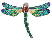 STERLING SILVER PIN DRAGONFLY ART NOUVEAU DRAGON FLY: This magnificent STERLING SILVER pin features a DRAGON FLY with Multi-Color Enamel. There are Marcasite Eyes that act as accent to the Enamelling. This pin measures 1 7/8 inches x 2 3/8 inches and it 