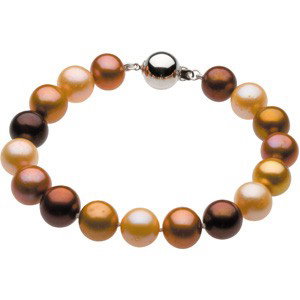 BROWN PEARL BRACELET STERLING SILVER CLASP: Beautiful Bracelet of FRESHWATER CHOCOLATE PEARLS 10-11.0MM LARGE and 7.75 inches in length, and clasped in STERLING SILVER.