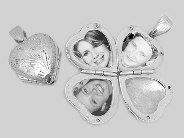 STERLING SILVER LOCKET HEART 4 PICTURES! PENDANT: This Antique Style Locket is an Accurate and Authentic copy of a Locket from the 1900's and it is in Mint condition. It is a STERLING SILVER Heart Shaped LOCKET and it opens to hold 4 PHOTOS! The Lock