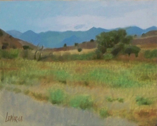 ORIGINAL OIL PAINTING 'OREGON DESERT #2 by ROBERT LEMAR: The Title of this Original Oil Painting by Robert LeMar is OREGON DESERT #1. It was done in the Painted Desert area of Oregon. From the Artist, "This was a cool and overcast day and that lent an unusu