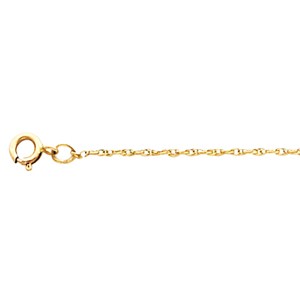 14K GOLD NECKLACE 20 INCH CHAIN: 14k Yellow Gold Rope Chain 24 inches in length and it is .75mm thick. You can wear it alone as a Gold Necklace or as a Chain with a Pendant.