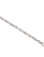 14K WHITE GOLD NECKLACE ROPE CHAIN 16 INCH FOR PENDANT: 14k WHITE Gold SOLID Rope Chain Necklace 16 inches in length. This Rope Chain is .75mm thick and it was manufactured with the 'Lasered Titan Gold' process which makes it extremely strong. In fact, thi