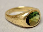 ANTIQUE 14K GOLD PERIDOT RING 5 GRAMS!: This ANTIQUE 14k Yellow Gold Ring features a magnificent PERIDOT. The Peridot weighs approximately 2 CARATS! The ring size is small - suitable for a pinky - but it can be resized. This Antique 14k Gol