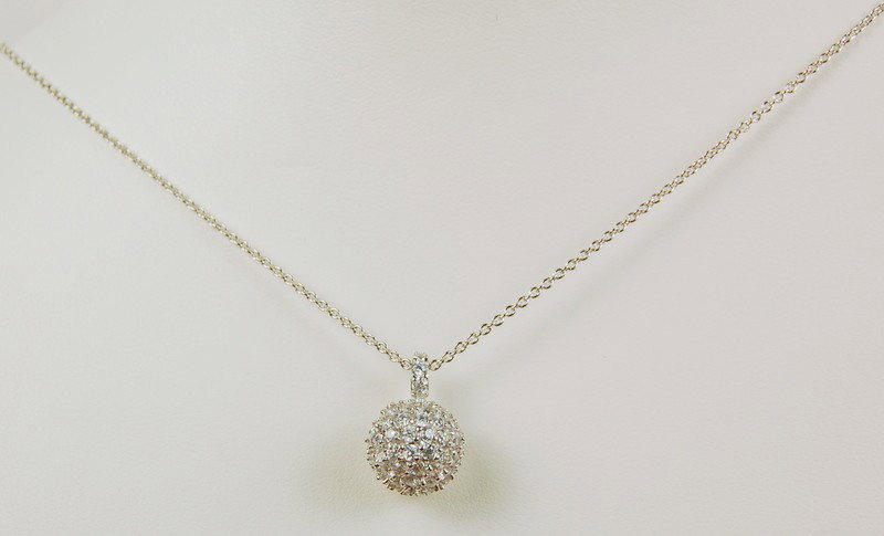 STERLING SILVER NECKLACE STERLING BALL SLIDE SPARKLING: This STERLING SILVER Necklace features a STERLING SILVER Ball SLIDE set with SPARKLING CZ! (only your Jeweler will know for sure!) The Sterling Silver Chain is 16 inches in length and the Sterling Sil