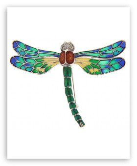 STERLING SILVER PIN DRAGONFLY ART NOUVEAU DRAGON FLY: This magnificent STERLING SILVER pin features a DRAGON FLY with Multi-Color Enamel. There are Marcasite Eyes that act as accent to the Enamelling. This pin measures 1 7/8 inches x 2 3/8 inches and it 